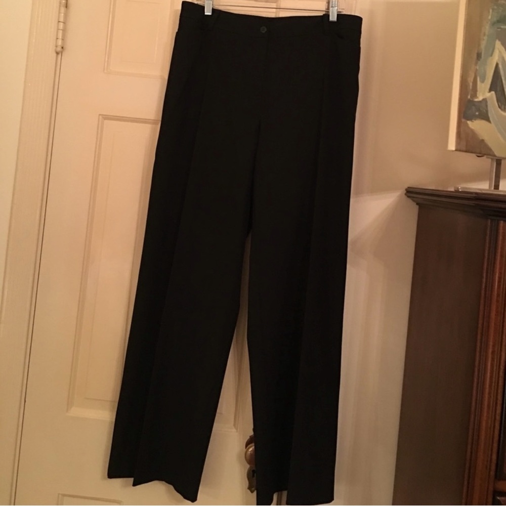 Black polyester/rayon/lycra (a beautiful lightweight fabric) trousers.